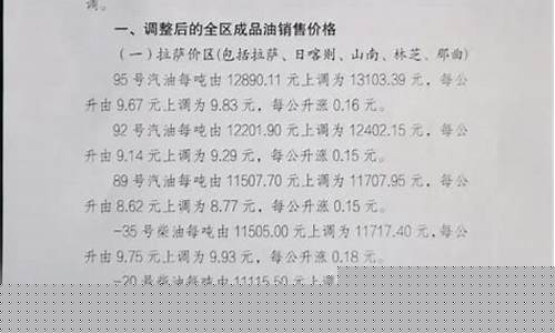 当前西藏成品油价_2021年西藏油价